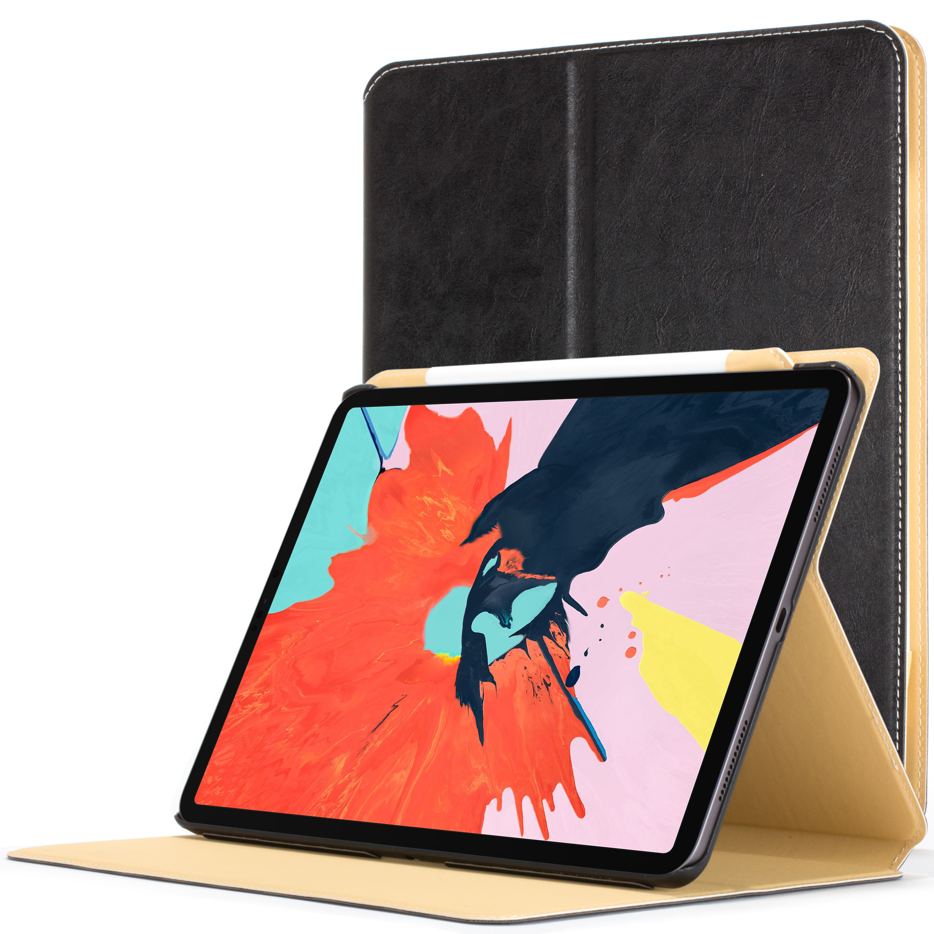 Per iPad 12.9" 3rd Gen Pro 11" 2018 venature del legno in pelle Smart Cover stand case WQ 